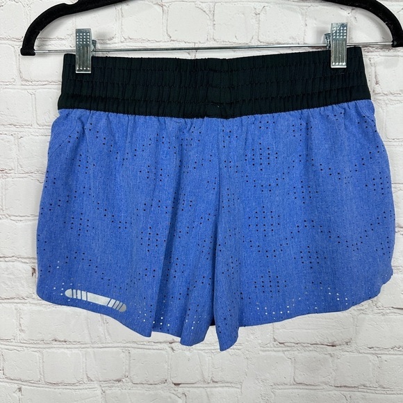 BCG blue perforated workout gym active running shorts built in briefs, sz S, GUC - Picture 2 of 4